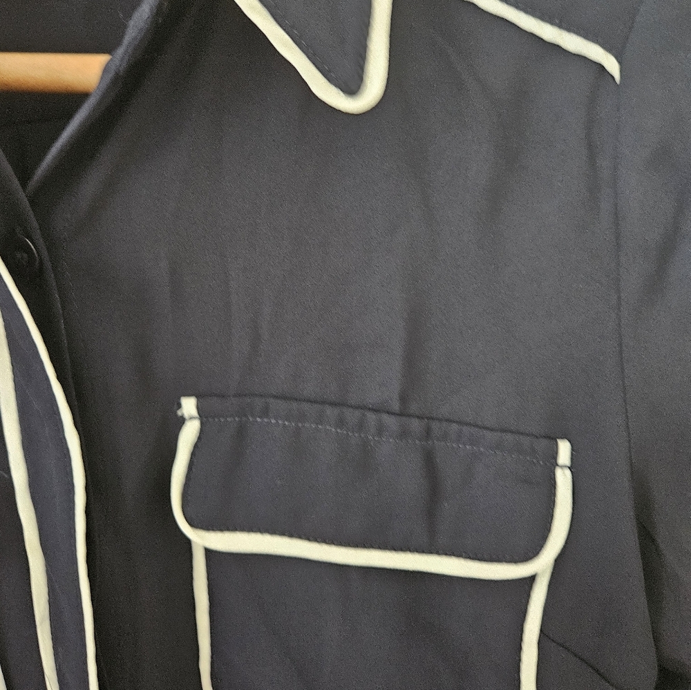 Philosophy navy and white blouse - Picture 3 of 8